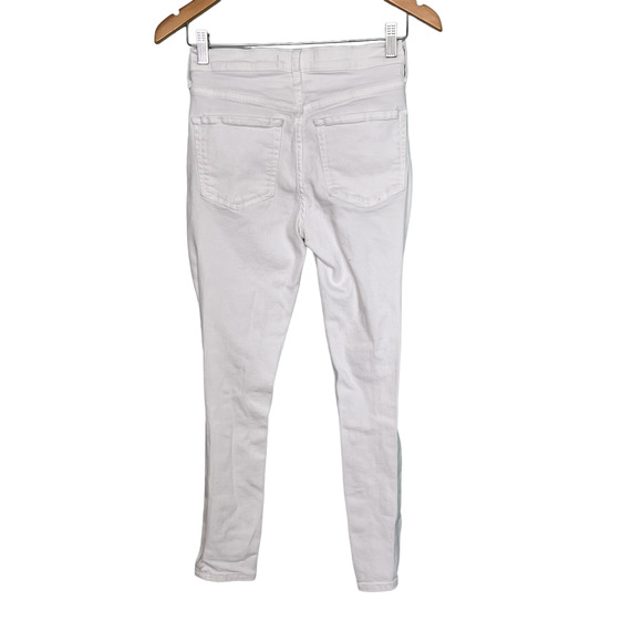 Free People Busted Knee Skinny Fit Jeans White Distressed #OB636273R Size 27 - Picture 5 of 13